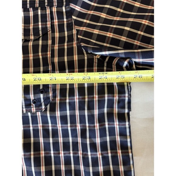 HABIT Vented Fishing Shirt Men Large Blue Plaid Short Sleeve UV40 Performance - Picture 12 of 12